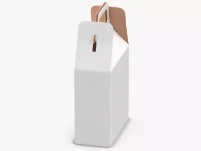 Paper Box 02 White Brown 3D model
