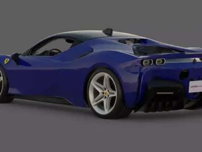 2020 Ferrari SF90 Stradale 3D Model  Hybrid Supercar Revolution Low-poly 3D model