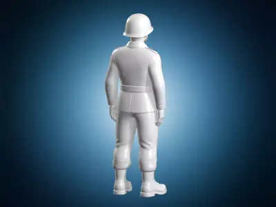Soldier Military Figure with Helmet 3D Print Model 3D print model