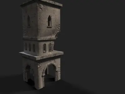 Medieval ruin Low-poly 3D model order
