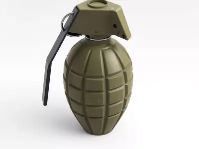Military Fragmentation Hand Grenade Low-poly 3D model