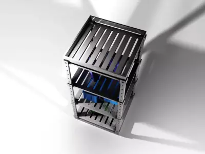 Industrial Shelving Unit Low Poly Low-poly 3D model