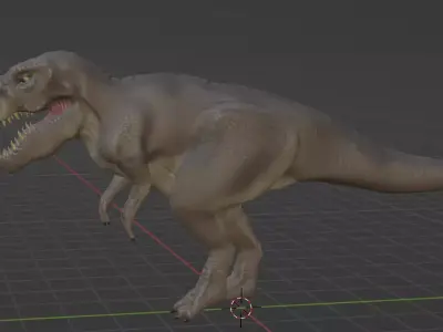 Tyrannosaurus rex Low Poly Textured and Rigged Low-poly 3D model