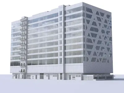 Business Centre Low-poly 3D model