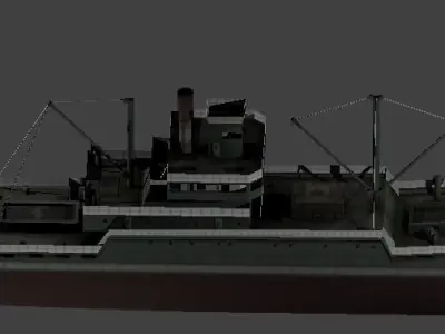 Japanese Merchant Ship Low-poly 3D model