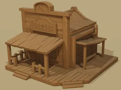 Texas Stylized houses 6 models Part 1 3D print model