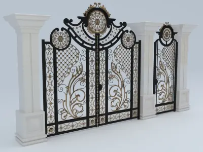 IRON DOOR - ENTRANCE Low-poly 3D model