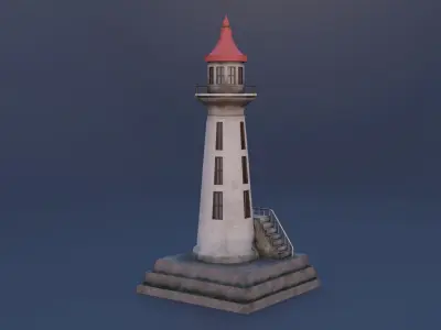 Old Lighthouse 01 Low-poly 3D model