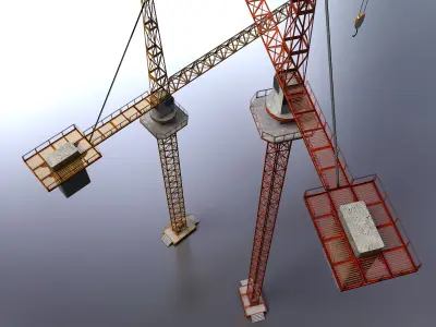 Construction Crane Low-poly 3D model purchase