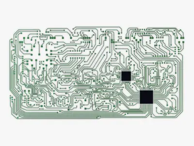 Electronic circuit board v 2 Low-poly 3D model