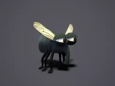 cartoon fly Low-poly 3D model purchase