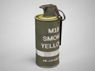M18 Yellow Smoke Hand Grenade AAA Game Ready Low-poly 3D model