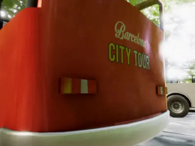 City Tour Bus Low-poly 3D model