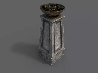 Fire column Low-poly 3D model