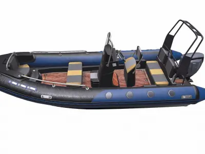 Rigid-Hulled Inflatable Boat PBR Low-poly 3D model