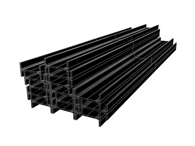 Stacked I Beam v1 004 Low-poly 3D model