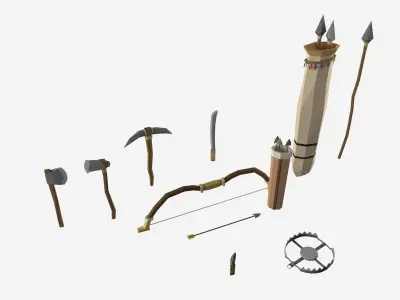 Low Poly Survival Weapon Pack Low-poly 3D model