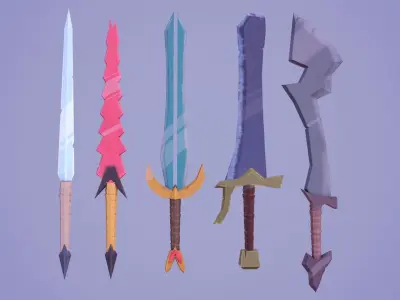 Swords pack Free low-poly 3D model