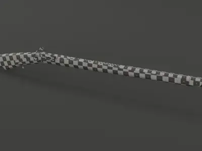 Japanese matchlock rifle Low-poly 3D model
