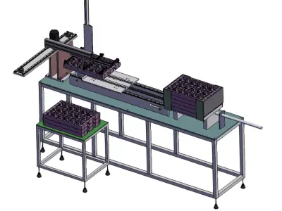 Manipulator automatic loading machine Low-poly 3D model