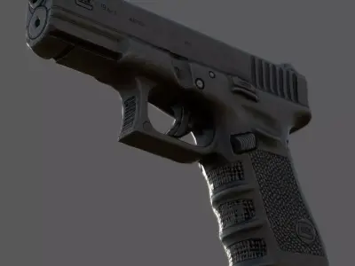 Glock 19 Gen 5  Realistic 3D Model  4K PBR Textures Game Ready  Low-poly 3D model
