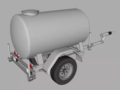 Tonne a eau 1000L - Water trailer 1000L 3D model