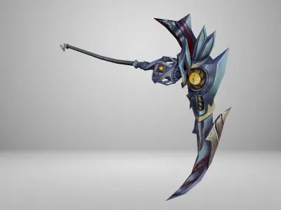 Futuristic Scythe Low-poly 3D model 7