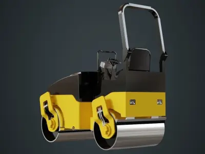 Road Roller 1 Untextured 3D model