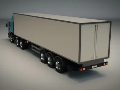 Low Poly Cargo Truck 02 Low-poly 3D model