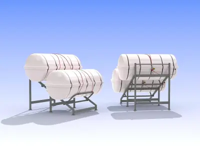 Liferaft on Sliding Rack 3D model