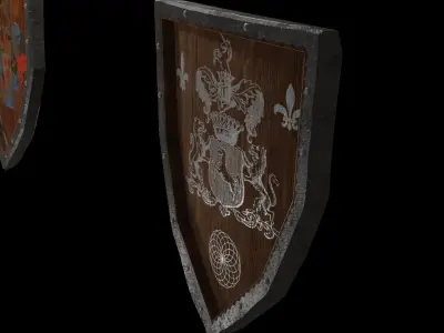 Shield Wooden Medieval Knight Adventurer Warrior 3D model