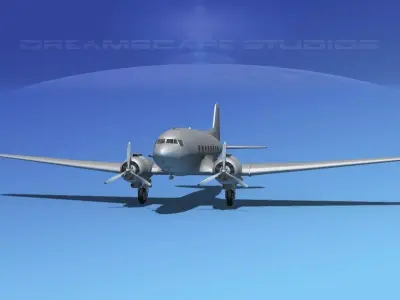 Douglas DC-3 Base Model 3D model