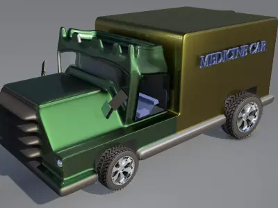 Box van truck 3d game Low-poly 3D model