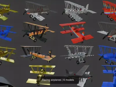 Racing airplanes 3D Model Pack