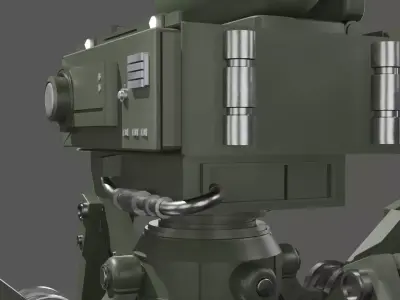 Quad-Leg Military Turret 3D model