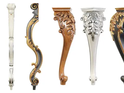 Collection of 30 classic furniture legs Part 2 3D model