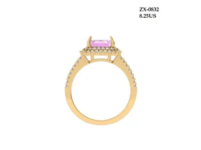 Emerald Radiant Ring 3D print model 23