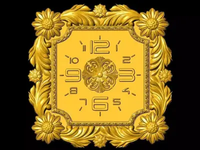 Antique Clock Sculpture Work-SCT082 3D print model