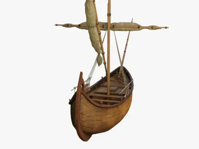 Historical Ottoman Kancabas Boat  3D model