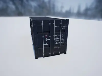 Shipping Container Set PBR Low-poly 3D model