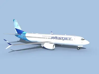 Boeing 737-800 Max WestJet 3D model