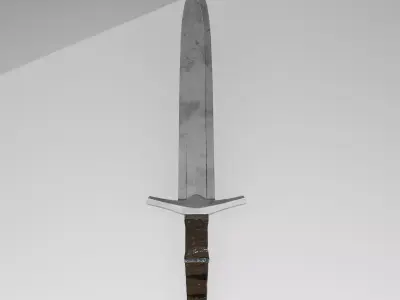 Witcher Inspired Silver Sword  Stylized Game-Ready 3D Model Low-poly 3D model