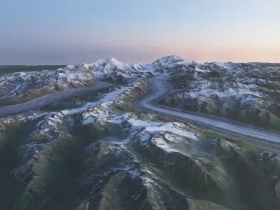 Vast Alaskan Landscape - 200x200km Real-World Terrain Denali 3D model