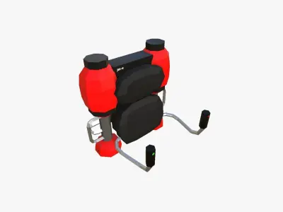 Jetpack Low Poly E02 - SciFi Character Design Low-poly 3D model
