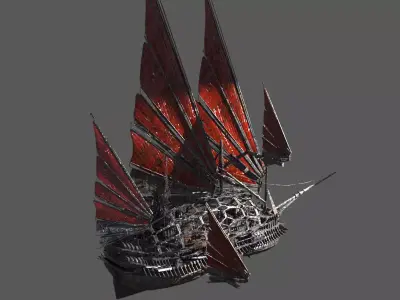 Great Khan Red fin Ship  3D model