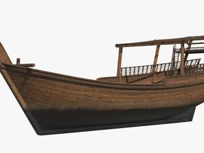 Traditional Arabic Wooden Boat 3D model