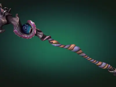 Coastal staff Low-poly 3D model