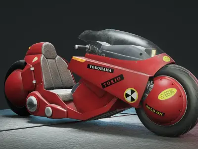 Akira Motorcycle Low-poly 3D model buy