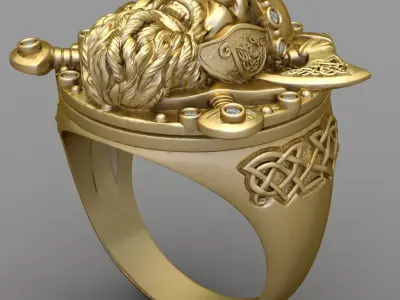 Antique Diamond Ottoman Ring 3D print model