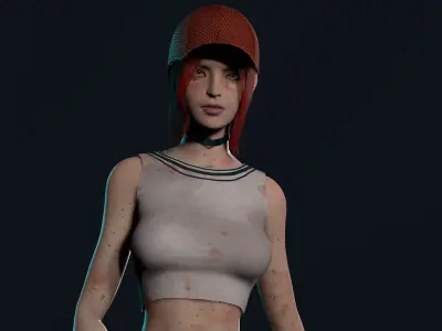 Survivor Girl 2 Low-poly 3D model